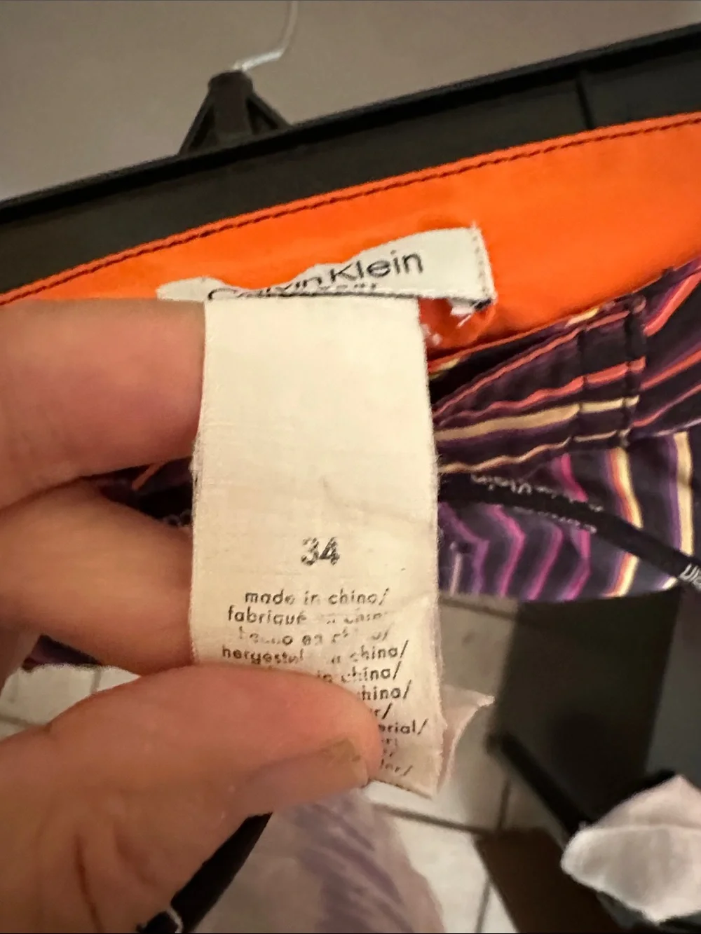 Calvin Klein Purple Multi-Stripe Swim Trunks